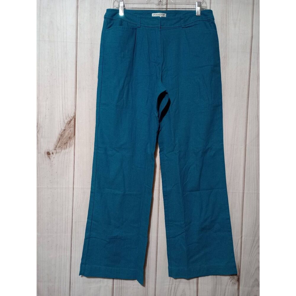 Pendleton Pants Ladies 8 Turquoise Linen Blend
